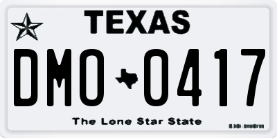 TX license plate DMO0417