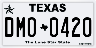 TX license plate DMO0420