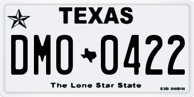 TX license plate DMO0422
