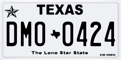TX license plate DMO0424