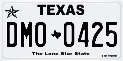 TX license plate DMO0425
