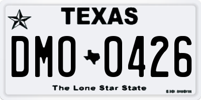 TX license plate DMO0426