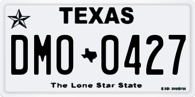 TX license plate DMO0427