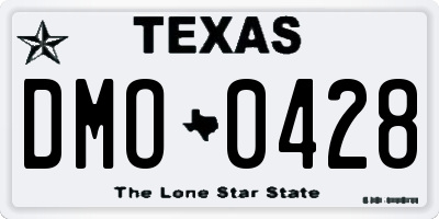 TX license plate DMO0428