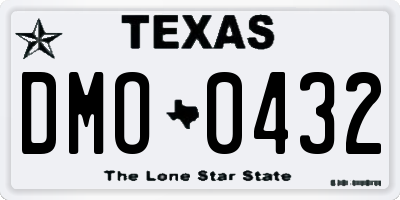 TX license plate DMO0432