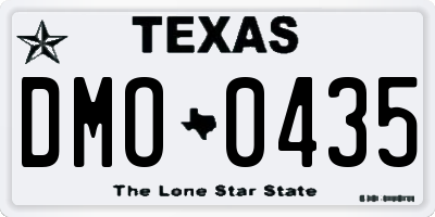 TX license plate DMO0435