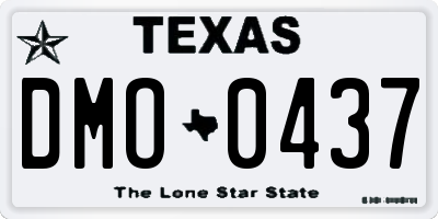 TX license plate DMO0437