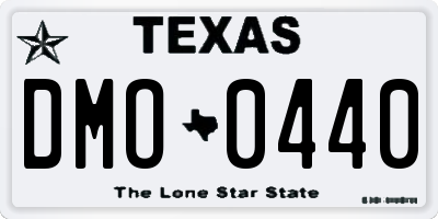 TX license plate DMO0440
