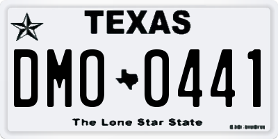 TX license plate DMO0441