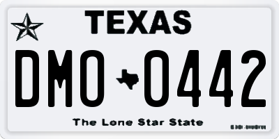 TX license plate DMO0442