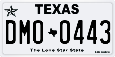 TX license plate DMO0443