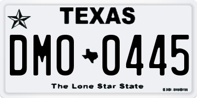 TX license plate DMO0445