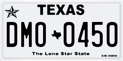 TX license plate DMO0450
