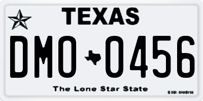TX license plate DMO0456
