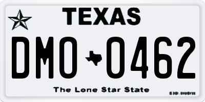 TX license plate DMO0462