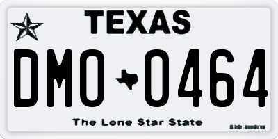 TX license plate DMO0464