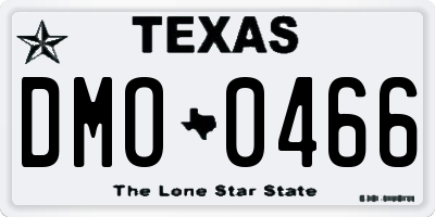 TX license plate DMO0466