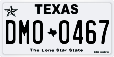 TX license plate DMO0467