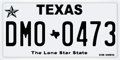 TX license plate DMO0473