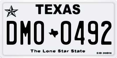 TX license plate DMO0492