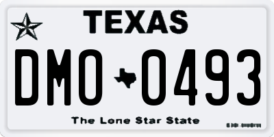 TX license plate DMO0493