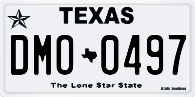 TX license plate DMO0497