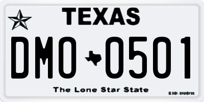 TX license plate DMO0501