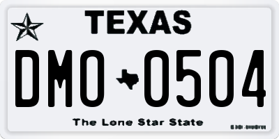 TX license plate DMO0504
