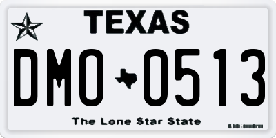 TX license plate DMO0513
