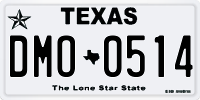 TX license plate DMO0514