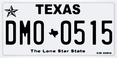 TX license plate DMO0515