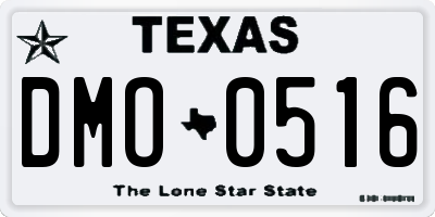 TX license plate DMO0516