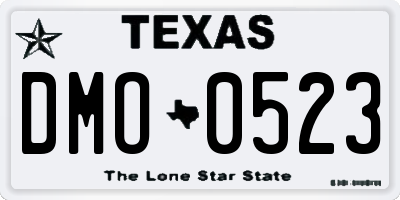 TX license plate DMO0523