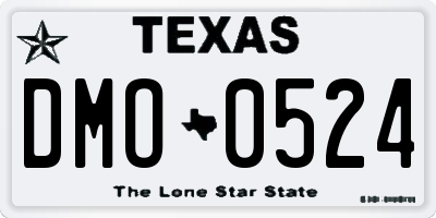 TX license plate DMO0524