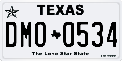 TX license plate DMO0534