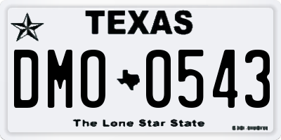 TX license plate DMO0543