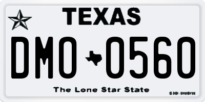 TX license plate DMO0560