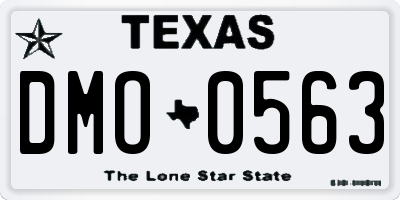 TX license plate DMO0563