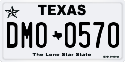 TX license plate DMO0570