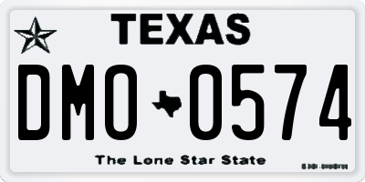 TX license plate DMO0574