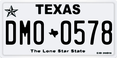 TX license plate DMO0578
