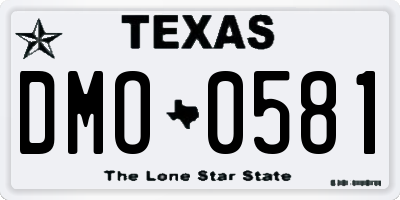 TX license plate DMO0581