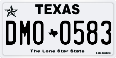 TX license plate DMO0583