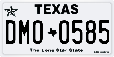 TX license plate DMO0585