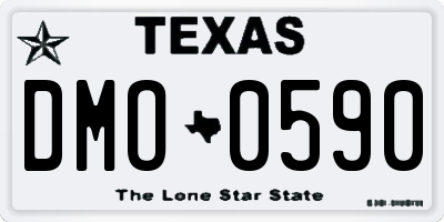 TX license plate DMO0590