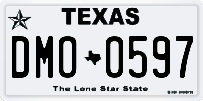 TX license plate DMO0597