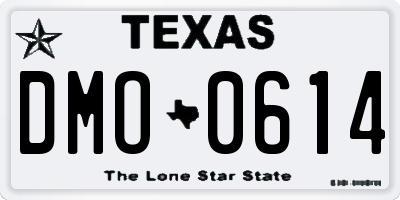 TX license plate DMO0614