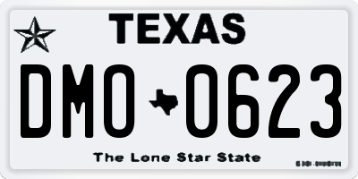 TX license plate DMO0623
