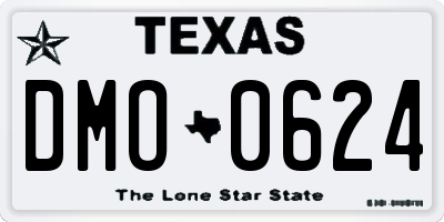TX license plate DMO0624