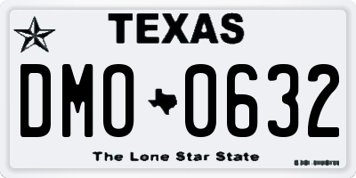 TX license plate DMO0632